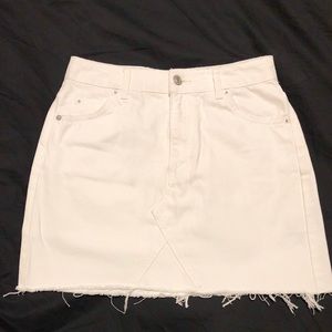 NWOT Topshop White Mini Denim Skirt Size 4